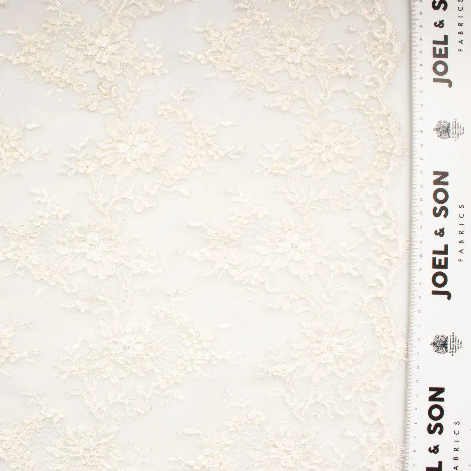 Cream Cotton Blend Corded Lace