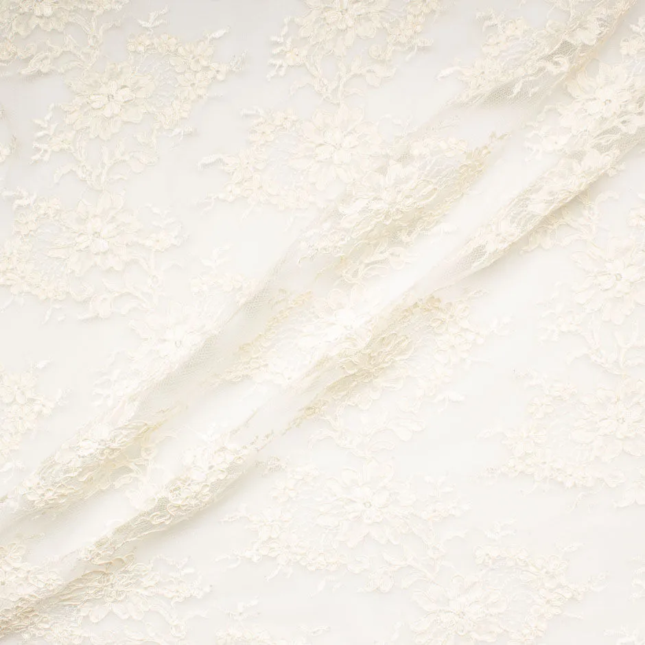 Cream Cotton Blend Corded Lace