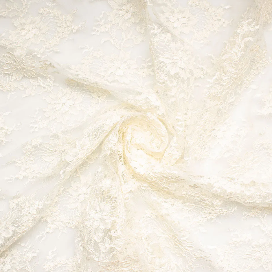 Cream Cotton Blend Corded Lace
