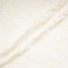 Cream Cotton Blend Corded Lace