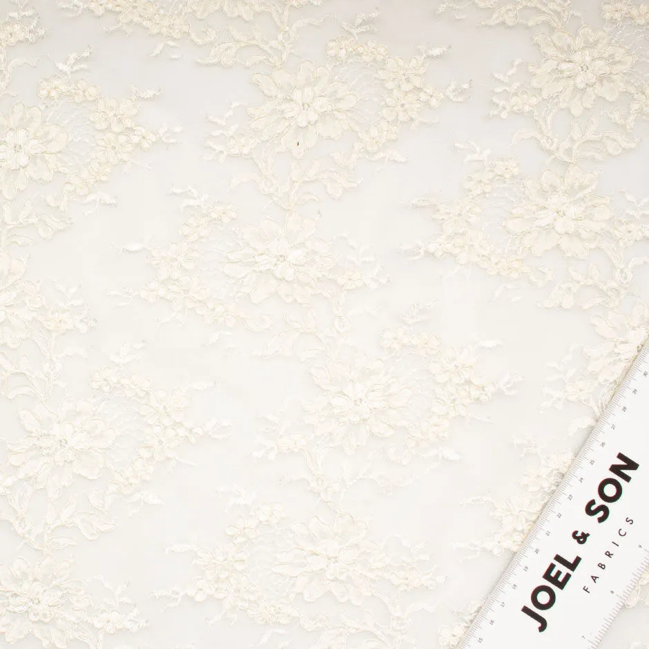 Cream Cotton Blend Corded Lace