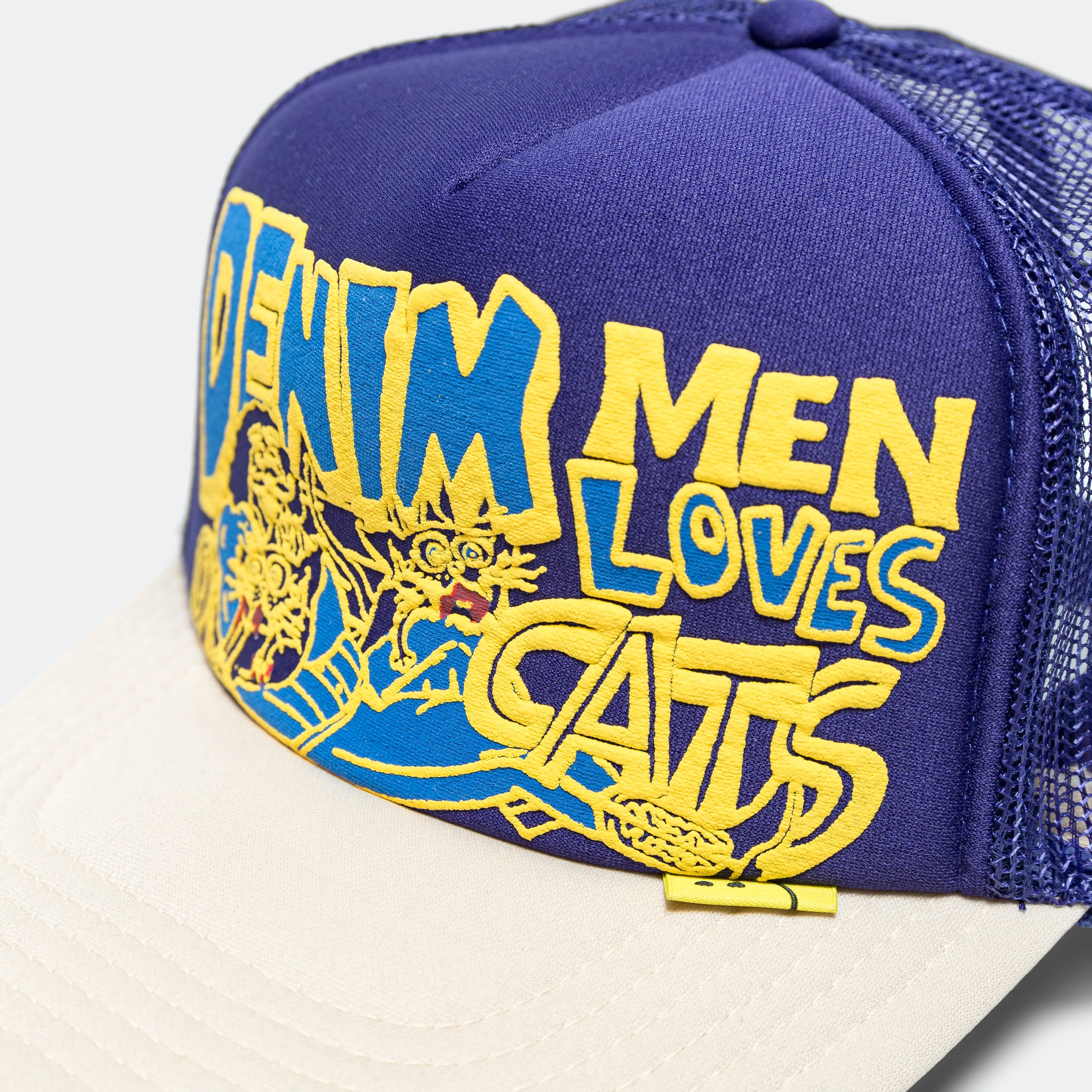 DENIM MEN LOVE CATS Trucker Cap - Purple