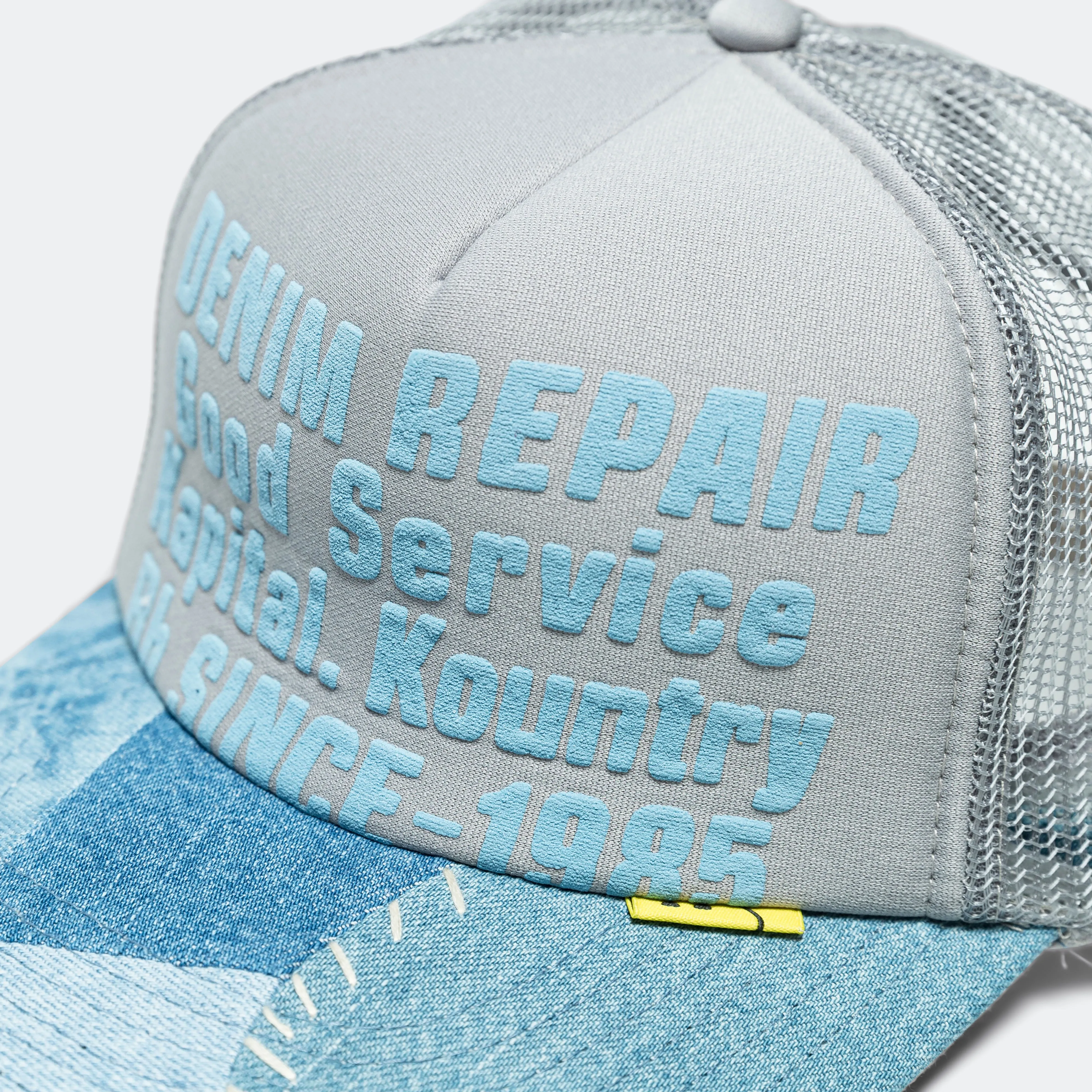 DENIM REPAIR SERVICE Denim Re-Construct Trucker Cap - Grey