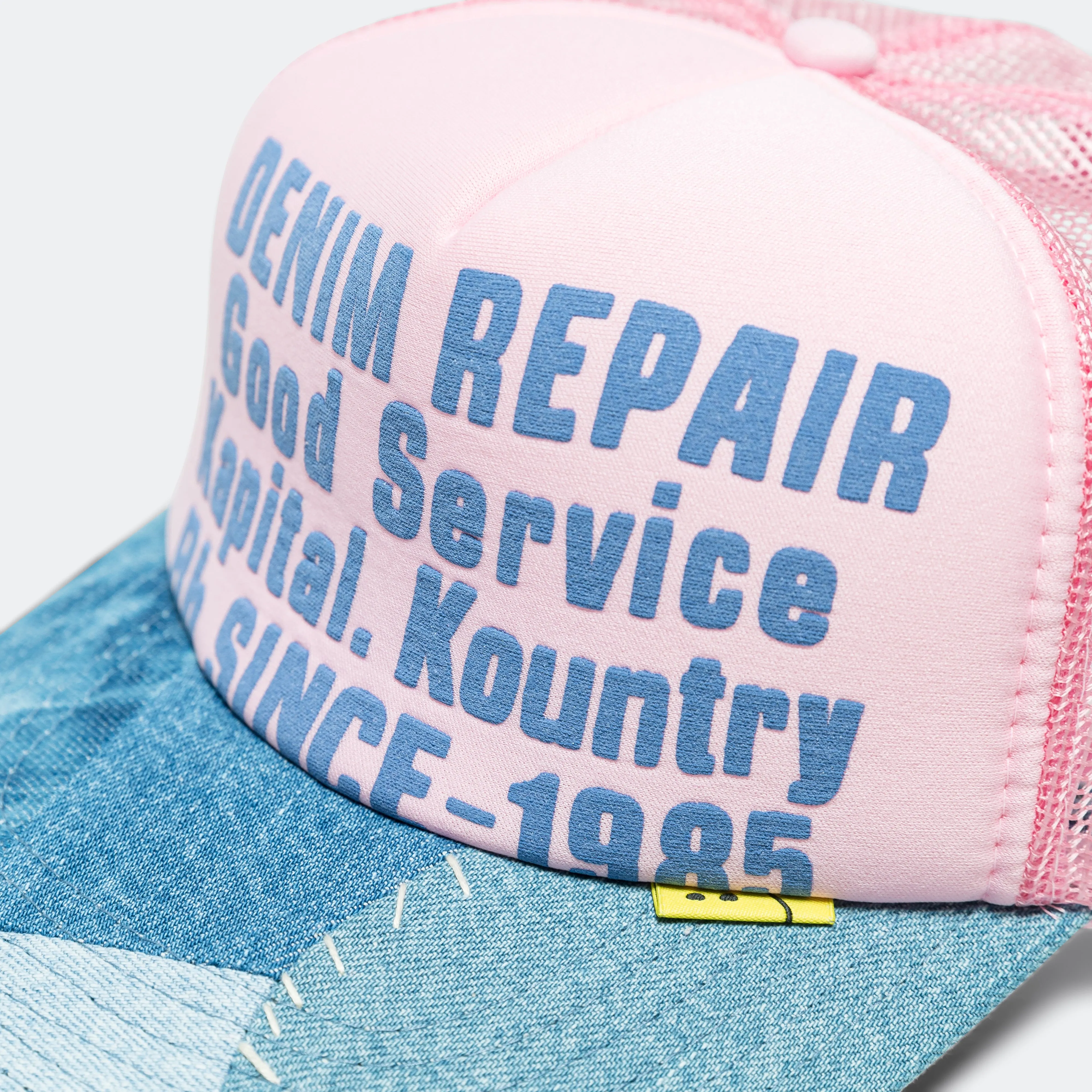 DENIM REPAIR SERVICE Denim Re-Construct Trucker Cap - Pink