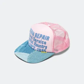 DENIM REPAIR SERVICE Denim Re-Construct Trucker Cap - Pink
