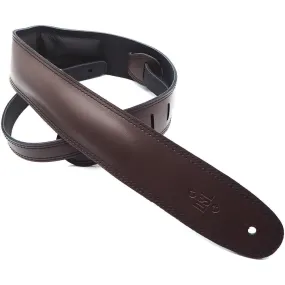 DSL 2.5" Padded Garment Leather Guitar Strap - Saddle Brown/Black