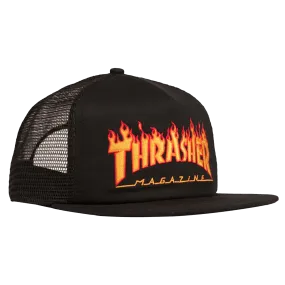 Embroidered Flame Logo Mesh Cap