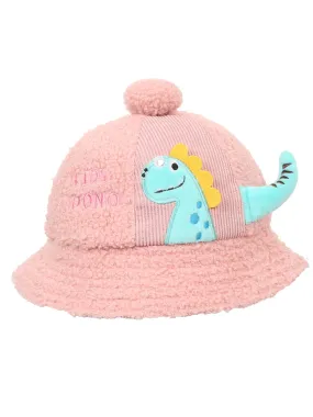 FabSeasons Dino Cotton Bucket Cap/Hat for Kids - Sun Protection with Elastic Strap (1-3 Years)