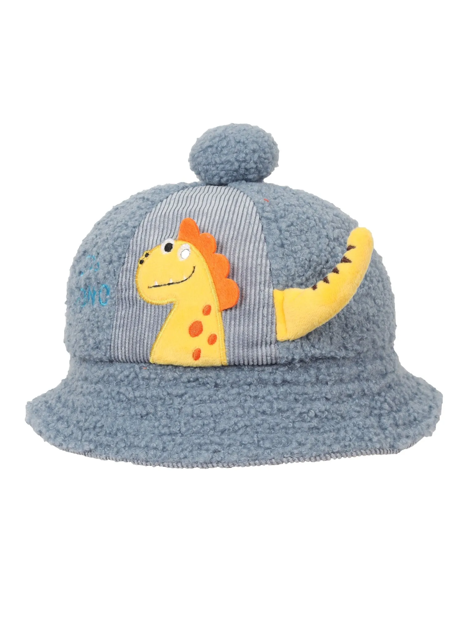 FabSeasons Dino Cotton Bucket Cap/Hat for Kids - Sun Protection with Elastic Strap (1-3 Years)