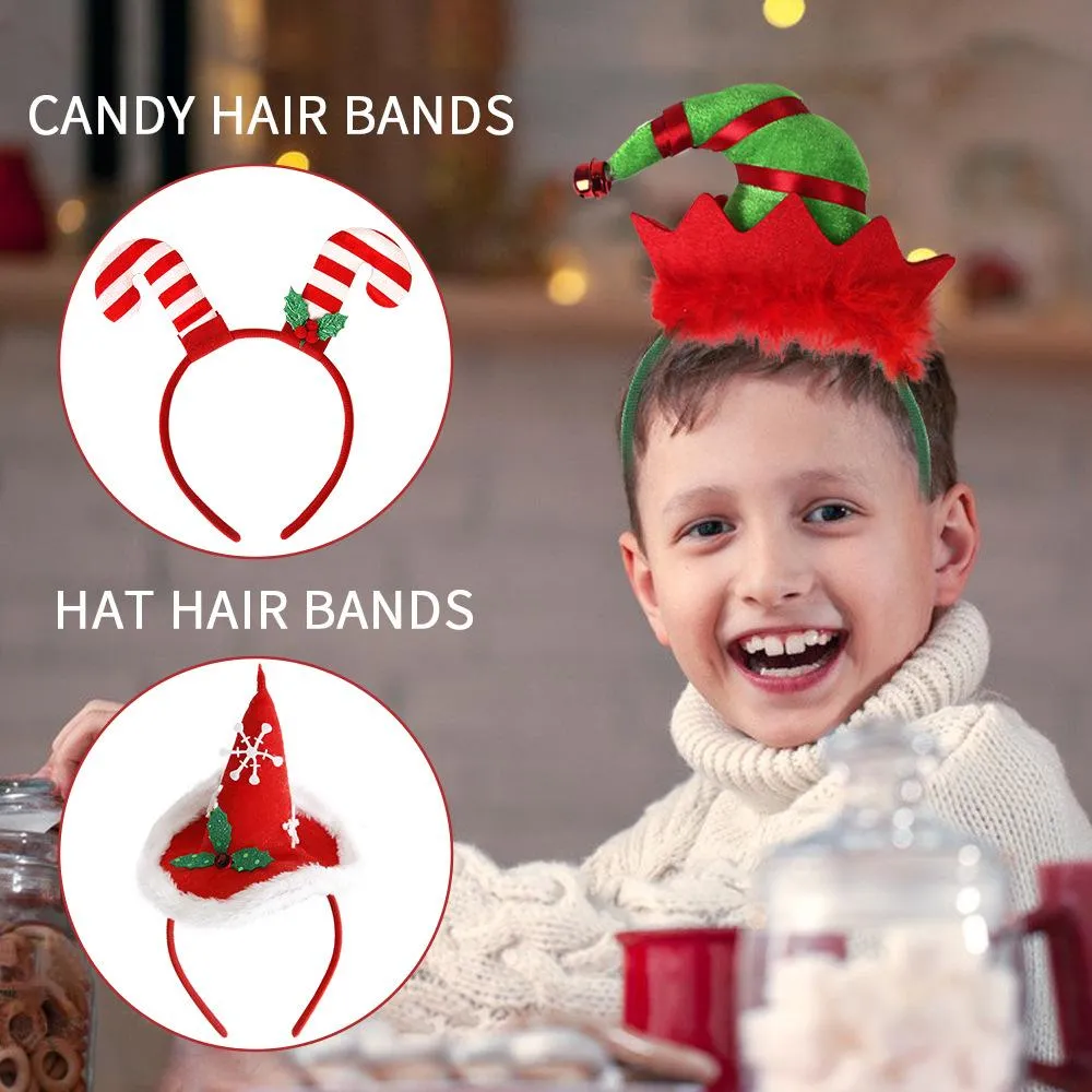 FFOrder Fun Girls Santa Hair Accessories, Christmas Headbands, Antler Headdresses, Decorative Supplies