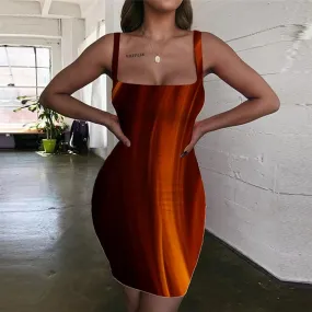 Flame Dress Women Abstract Halter Sleeveless Psychedelic 3d Print