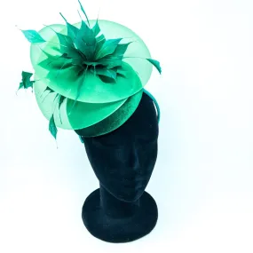 Forest Green Organza & Velvet Hairband Fascinator