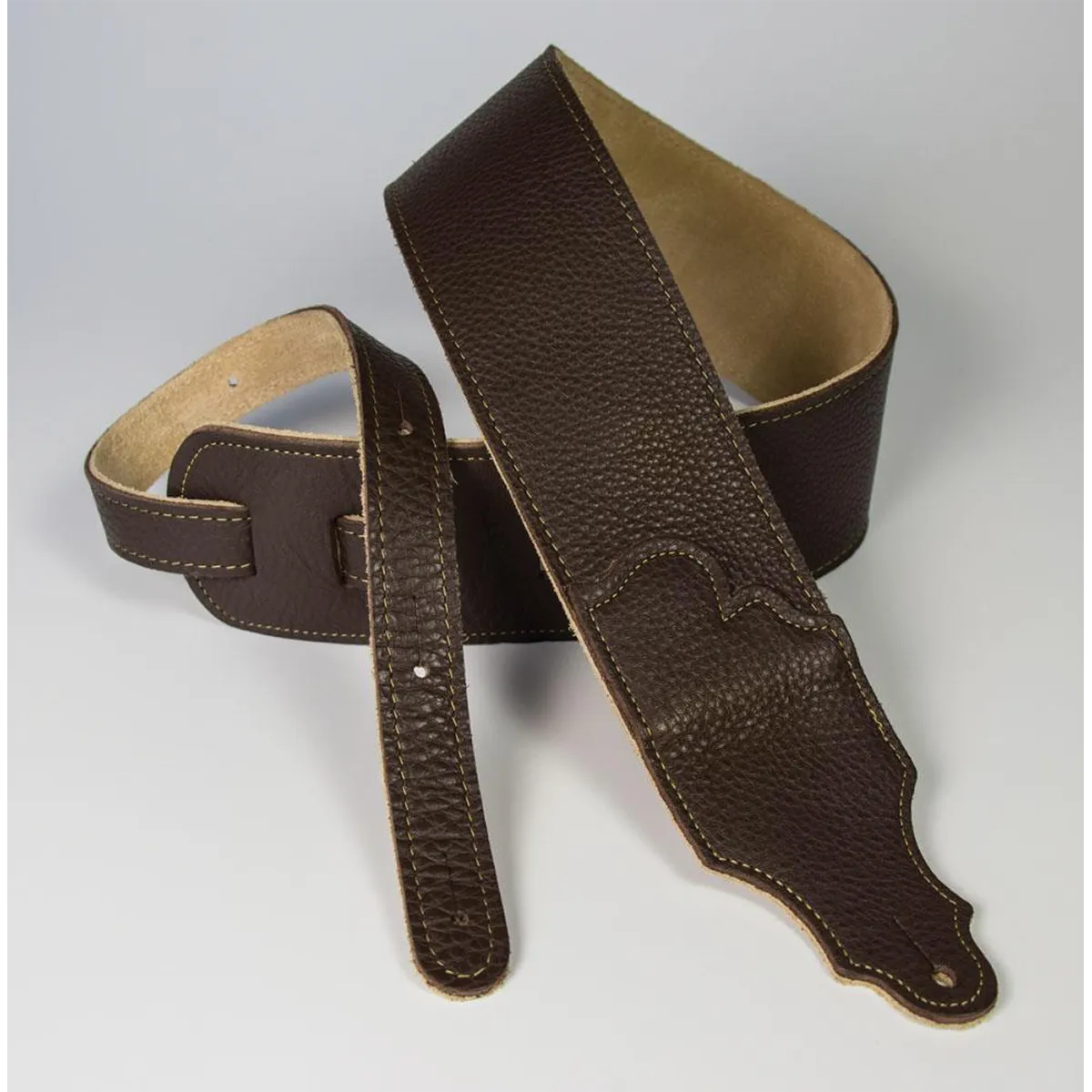 Franklin Original 2.5 Inch Chocolate Glove Leather with Gold Stitching
