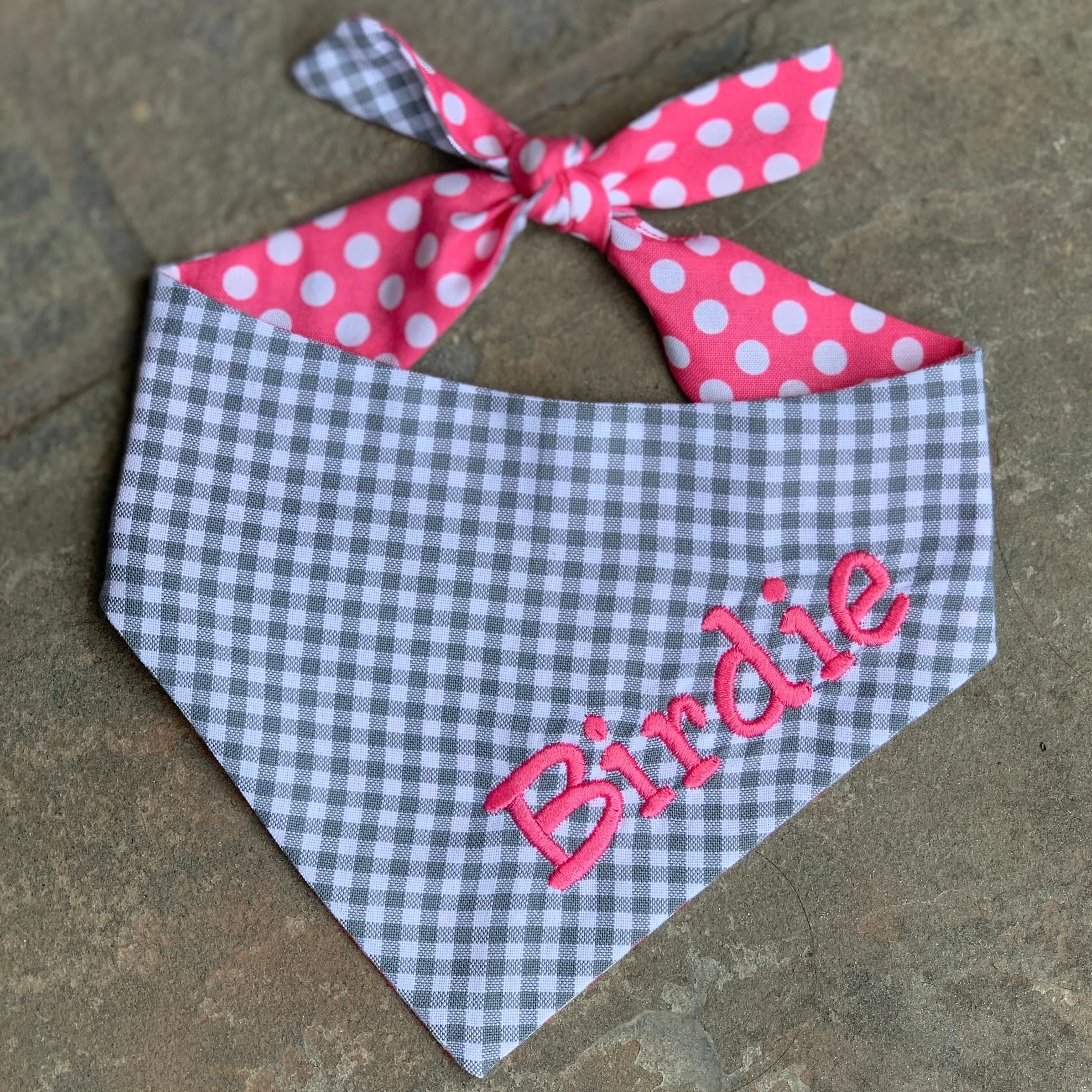 Gingham Custom Dog Bandanas with Personalization