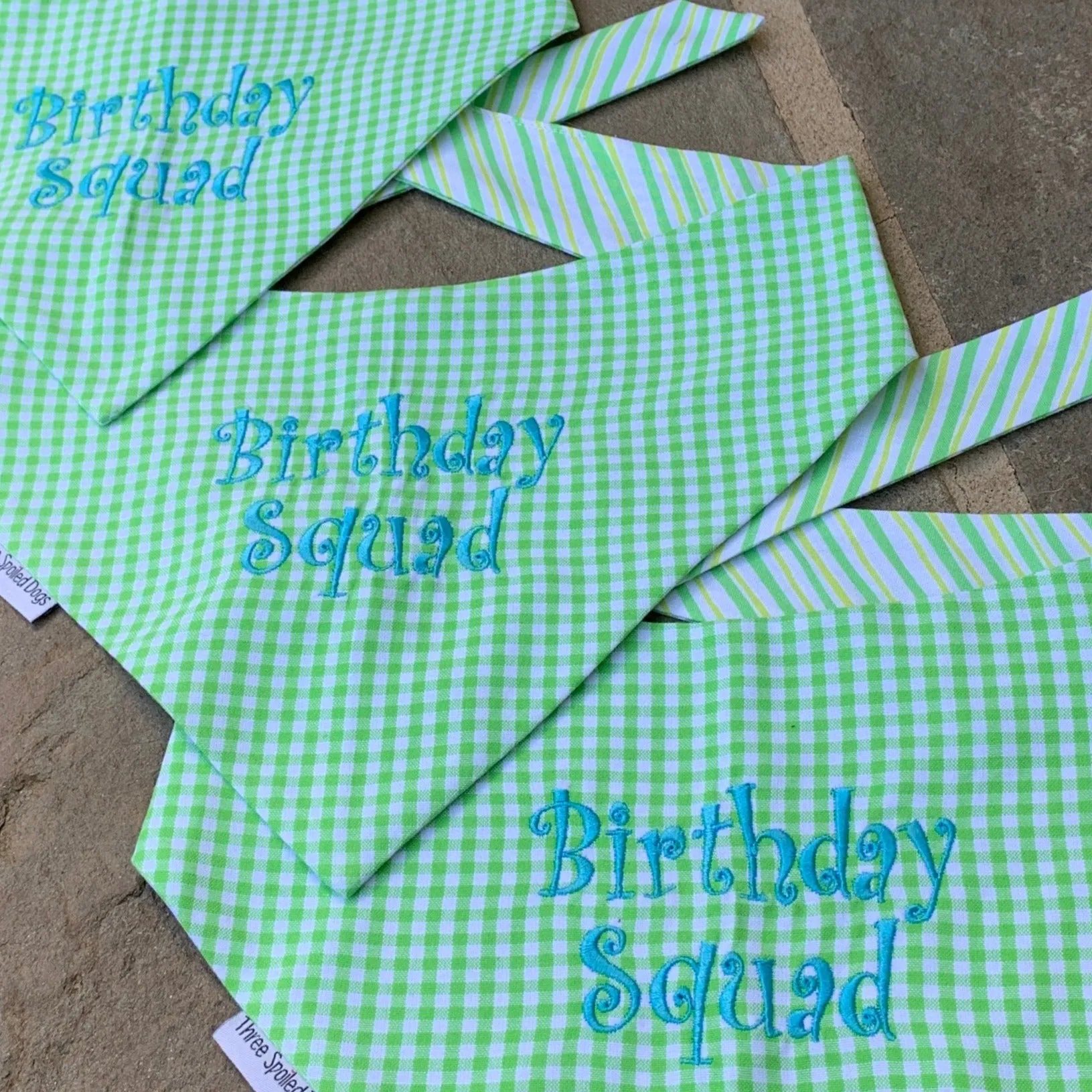 Gingham Custom Dog Bandanas with Personalization