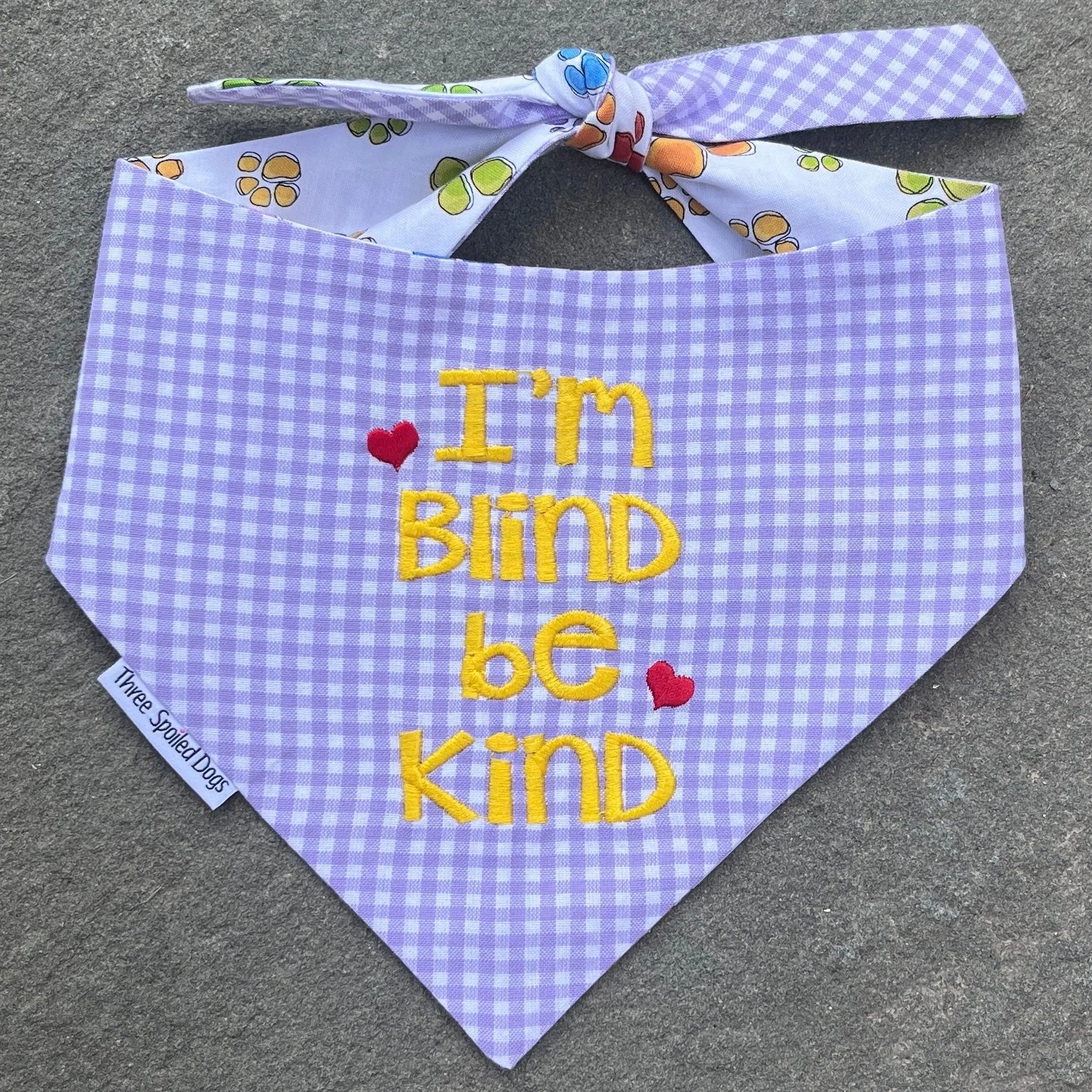 Gingham Embroidered Dog Bandanas with Personalization