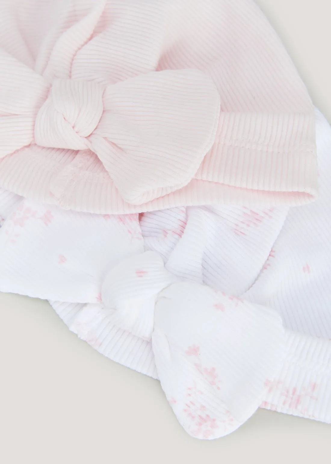 Girls 2 Pack Turban Baby Hats (0-3M)