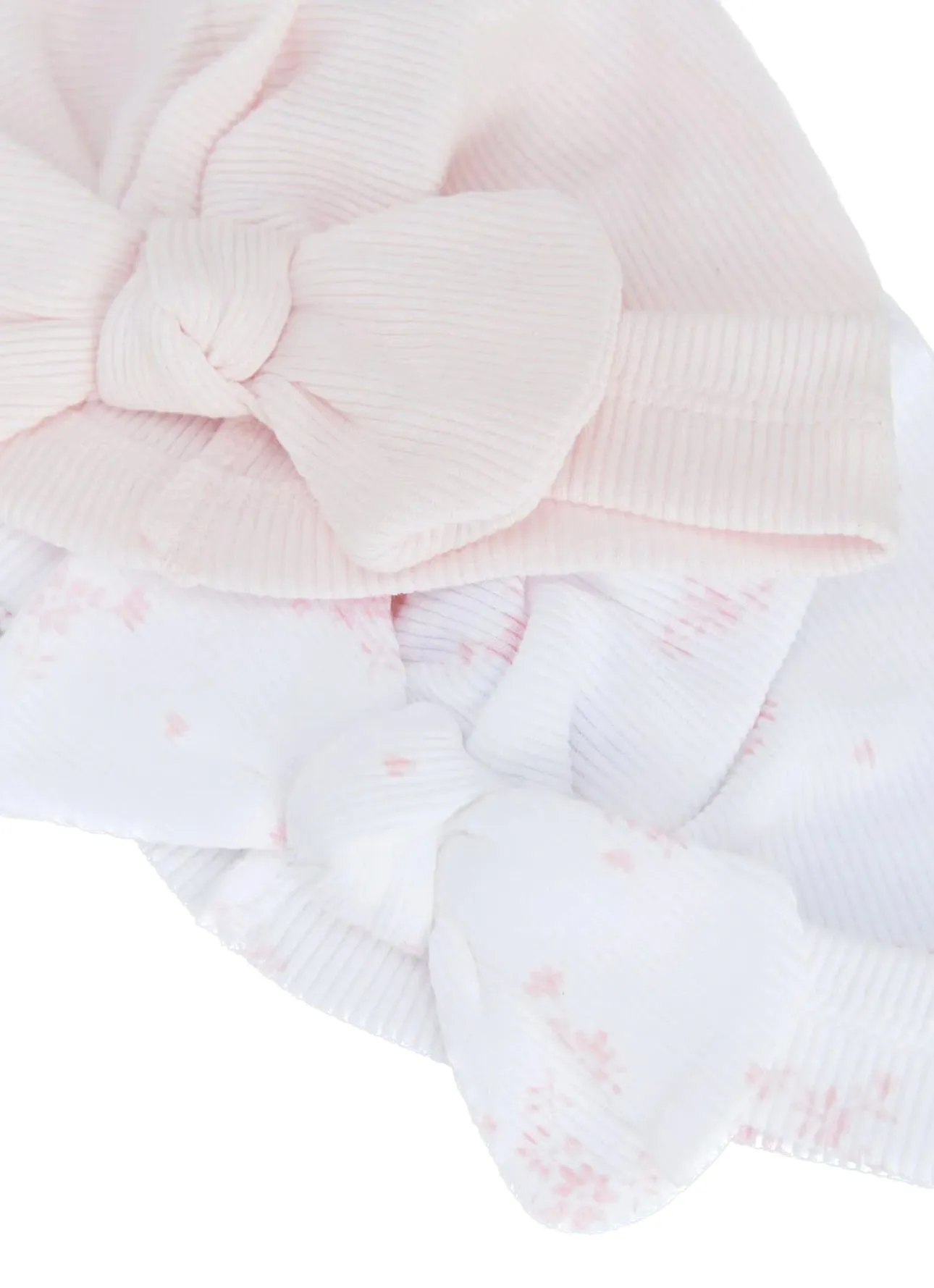 Girls 2 Pack Turban Baby Hats (0-3M)
