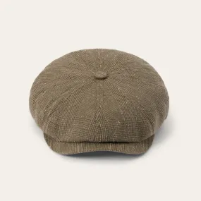 Glen Check Linen/Silk Hatteras Cap