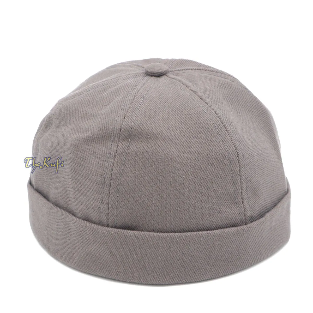 Grey Brimless Baseball Cap Adjustable Strap & Velcro