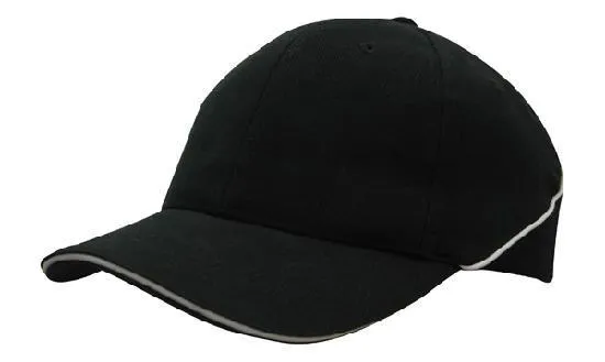 Headwear Brushed Heavy Cotton With Crown Piping And Sandwich (4103)