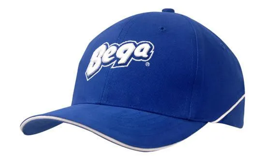 Headwear Brushed Heavy Cotton With Crown Piping And Sandwich (4103)