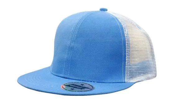 Headwear Premium American Twill With Mesh Back & Snap Back Pro Styling Cap (4138)- Clearance