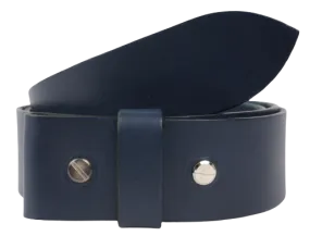 Interchangeable 1 Inch (25mm) Leather Belt Strap in Blue Chicago Screws