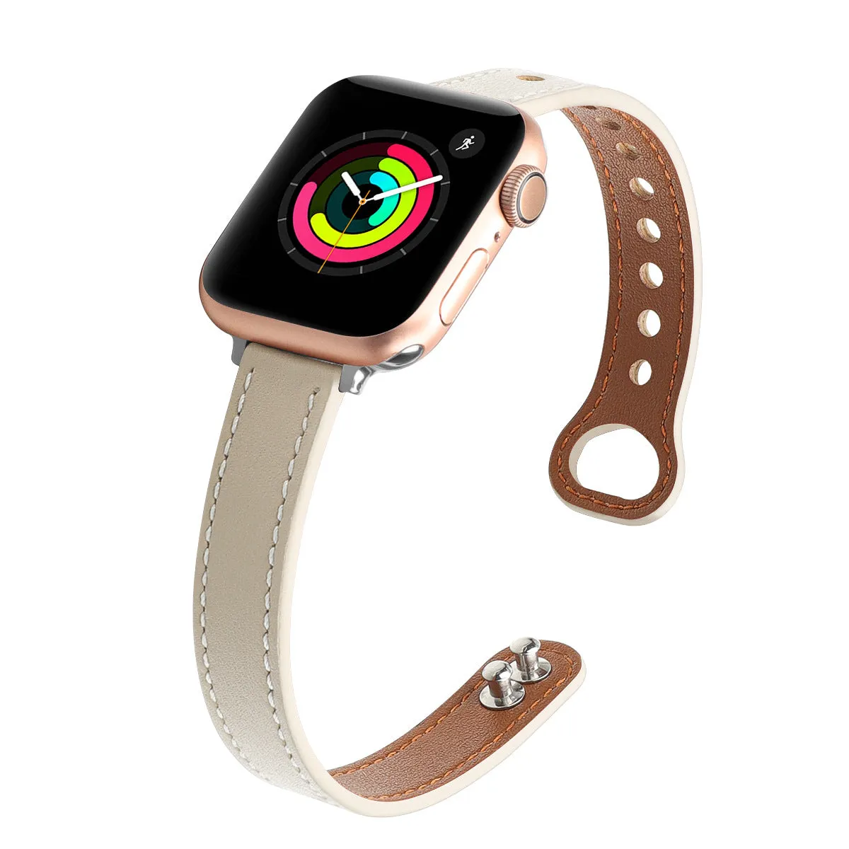 Leather strap double-studded wrist strap for iwatch W24KAW8142