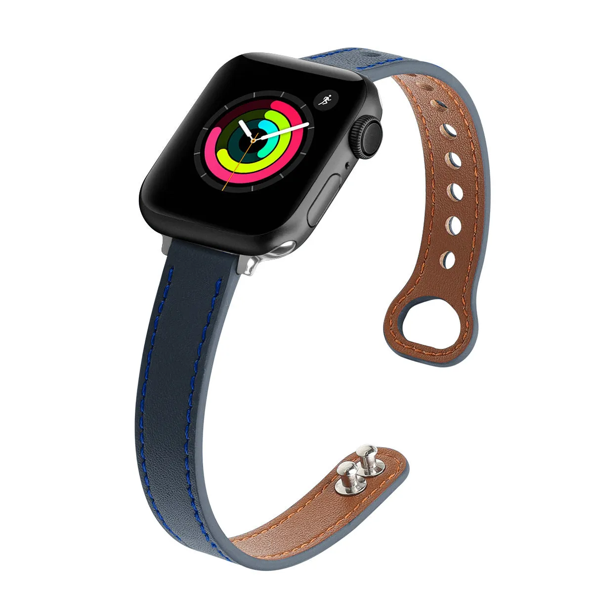 Leather strap double-studded wrist strap for iwatch W24KAW8142
