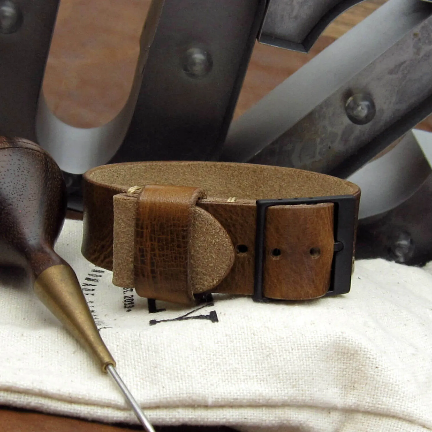 Leather Watch Strap, Classic RAF II Military 102