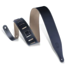 Levy's 2.5" Leather Strap with Cable Stitch in Black