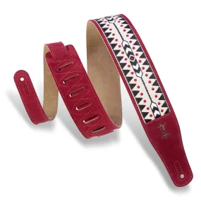 Levy's 2.5" Suede Strap with Woven Overlay in Burgundy