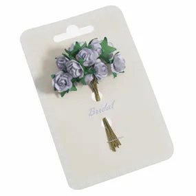 Lilac Rose Paper Flowers - 14mm (Pack of 12 Stems)