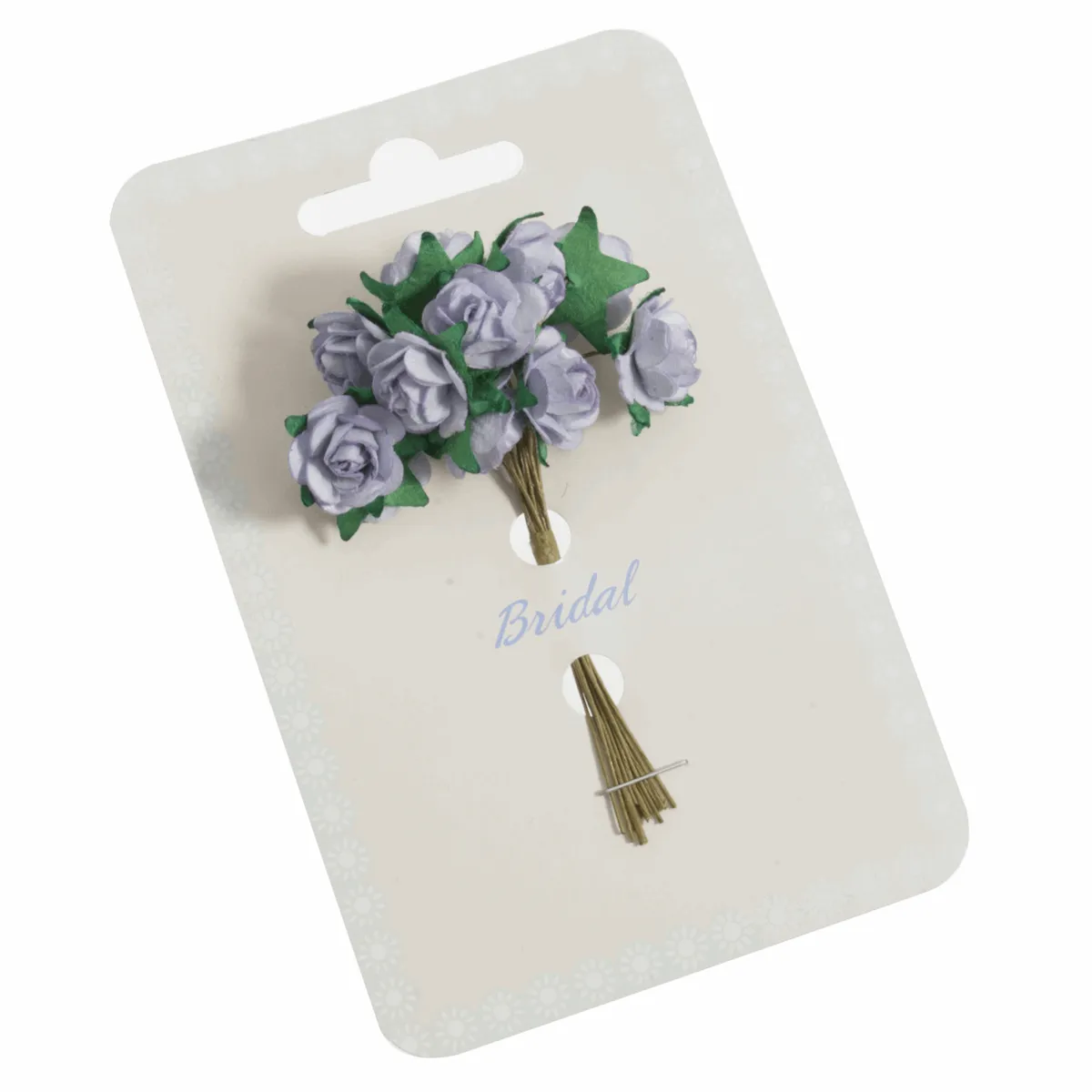 Lilac Rose Paper Flowers - 14mm (Pack of 12 Stems)