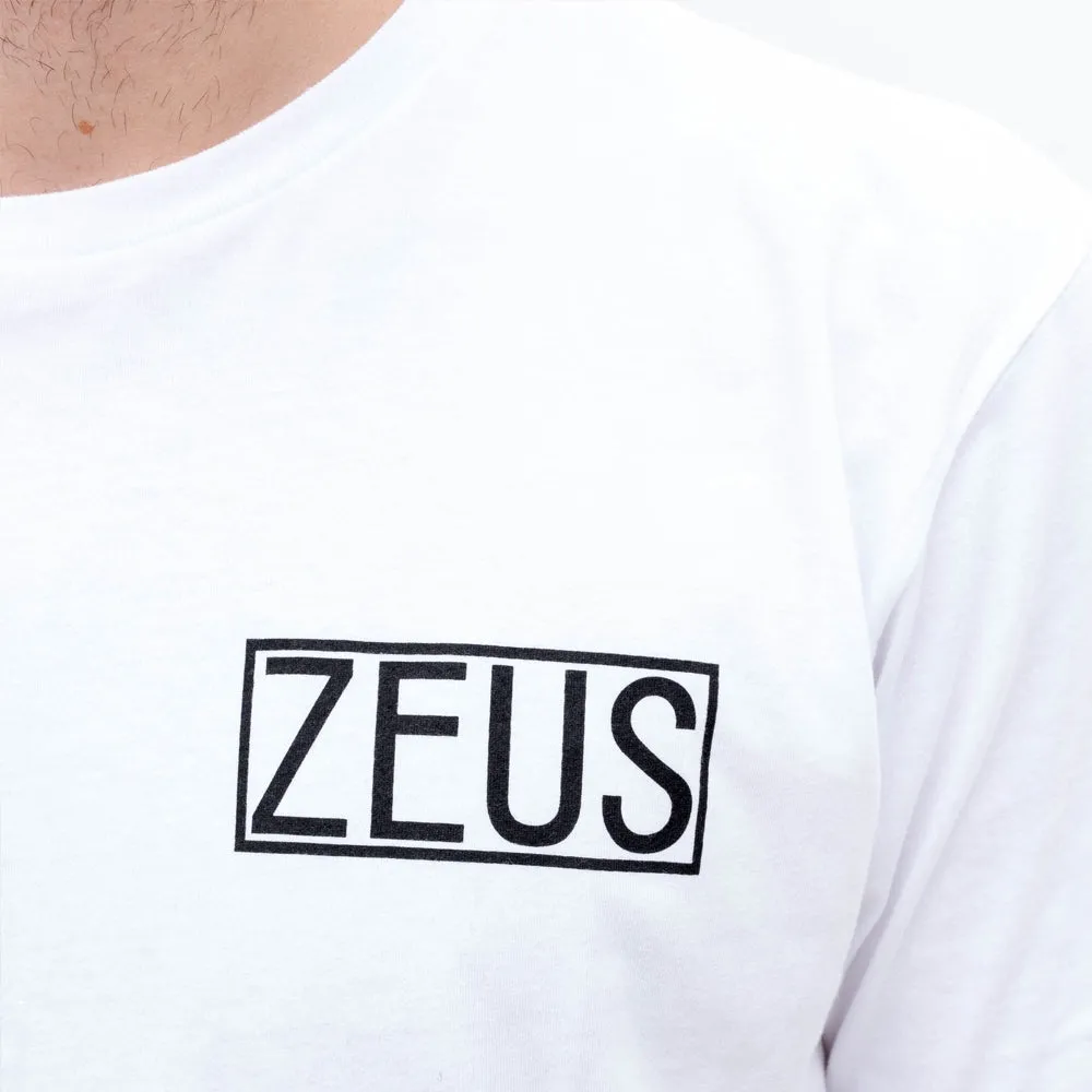 Logo Curved Hem Graphic Tee, White