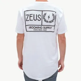 Logo Curved Hem Graphic Tee, White