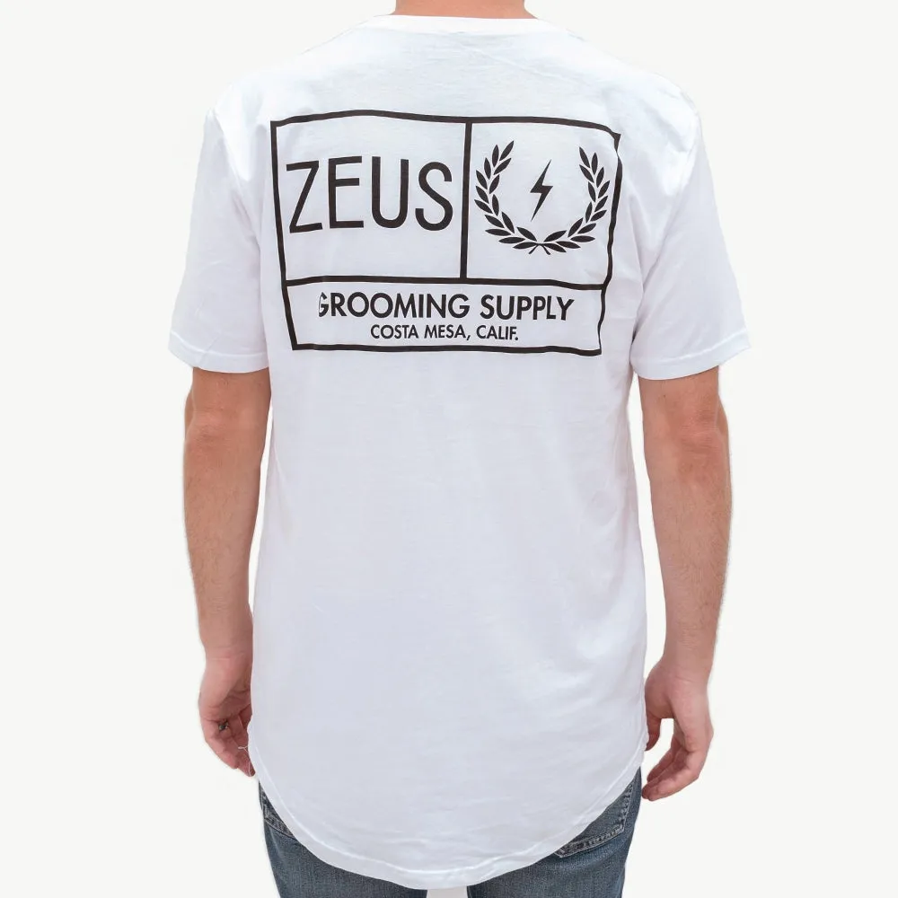 Logo Curved Hem Graphic Tee, White