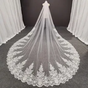 Long Lace Bridal Veil With Comb