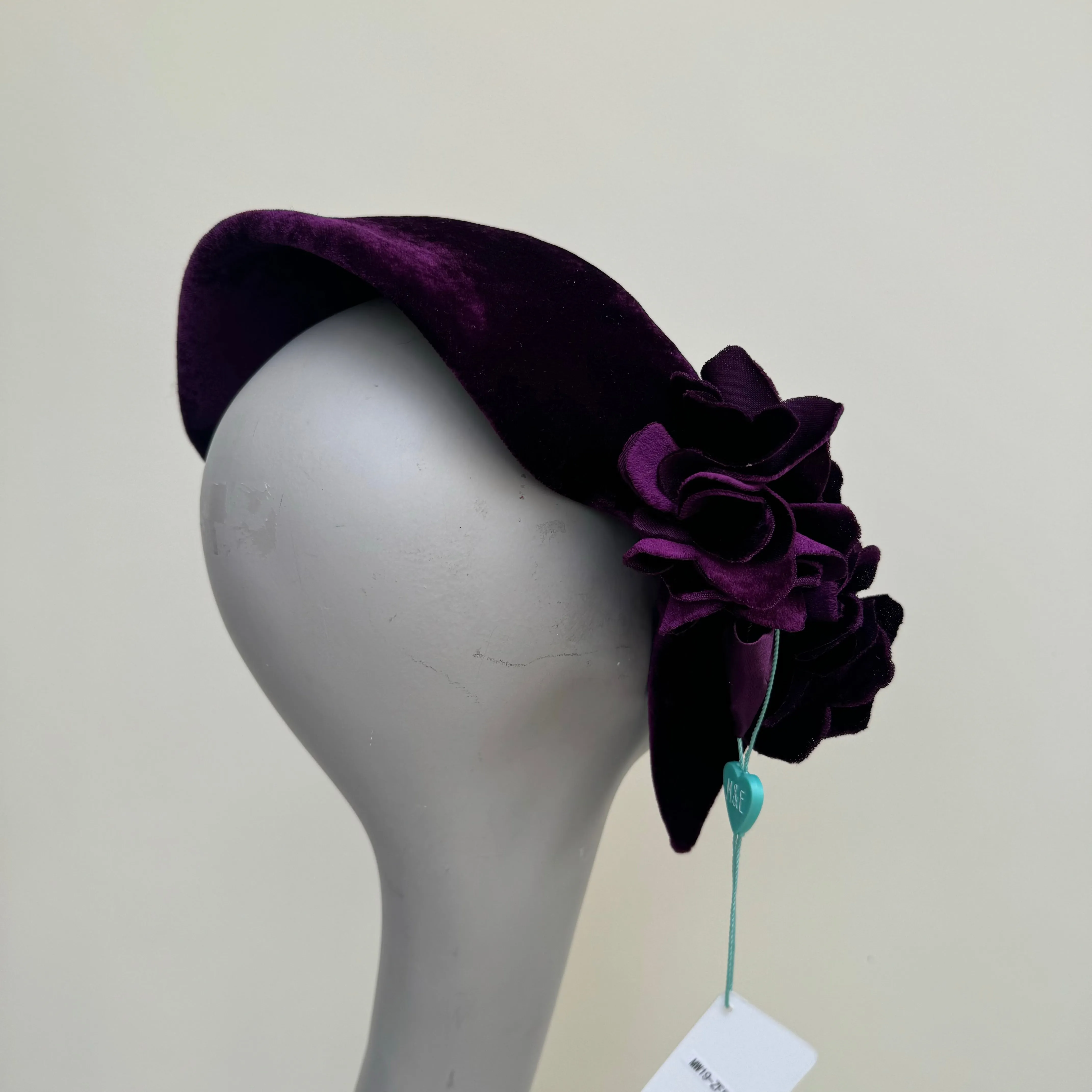 Max and Ellie ZF5 Grape Dark Plum Headband Fascinator