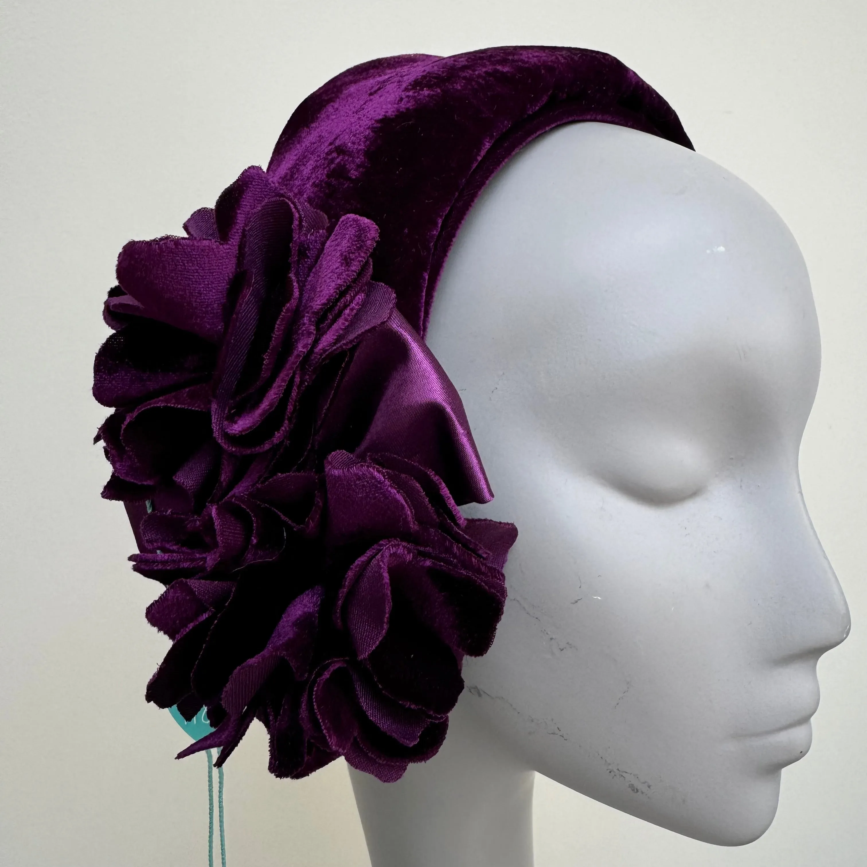 Max and Ellie ZF5 Grape Dark Plum Headband Fascinator