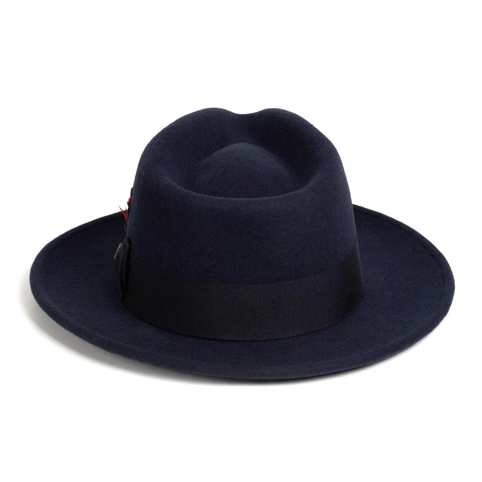 Men Church Fedora Hat-  Navy