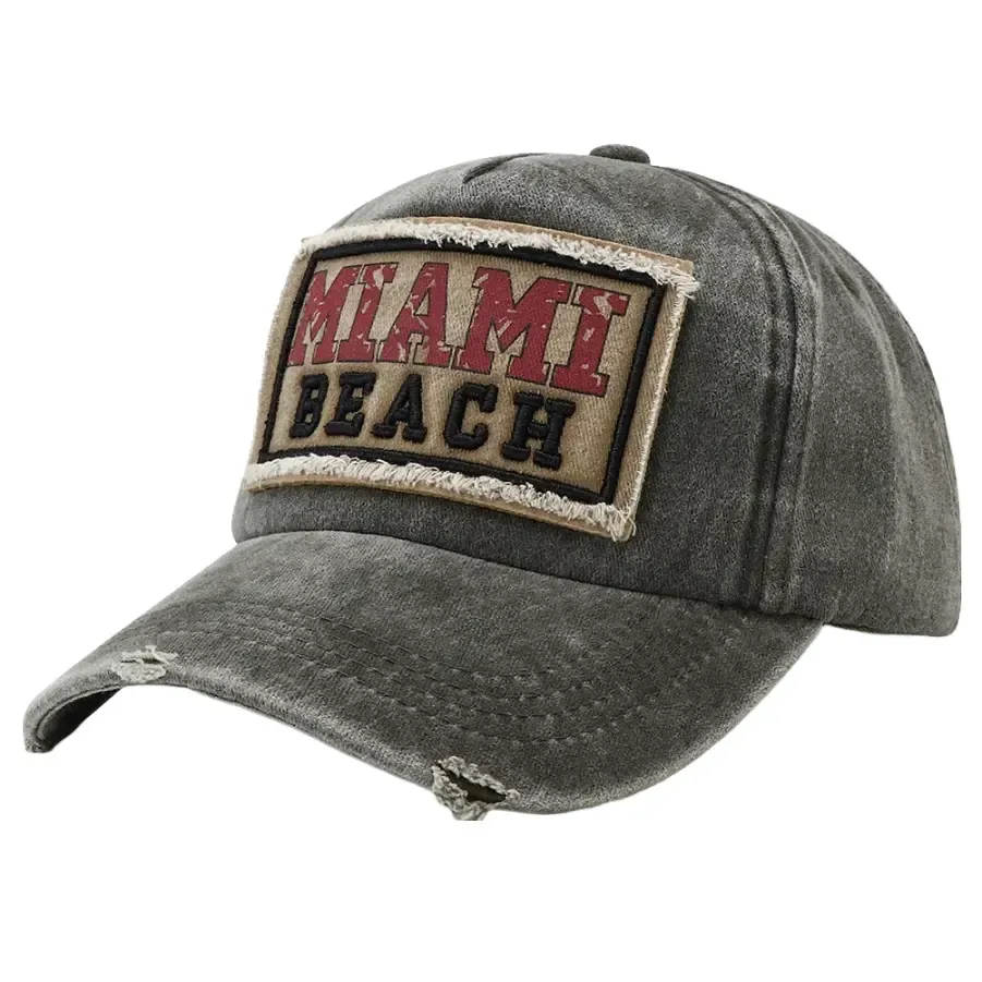 Miami Beach Washed Cotton Baseball Cap