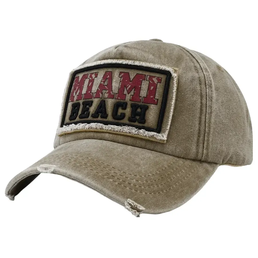 Miami Beach Washed Cotton Baseball Cap
