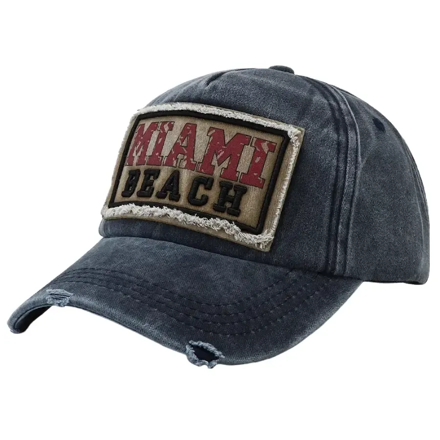 Miami Beach Washed Cotton Baseball Cap