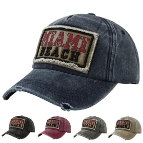 Miami Beach Washed Cotton Baseball Cap