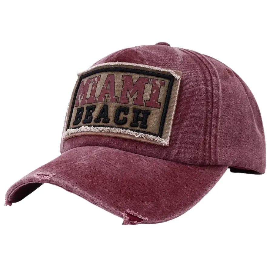 Miami Beach Washed Cotton Baseball Cap