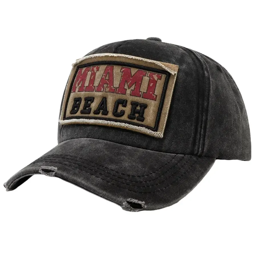 Miami Beach Washed Cotton Baseball Cap