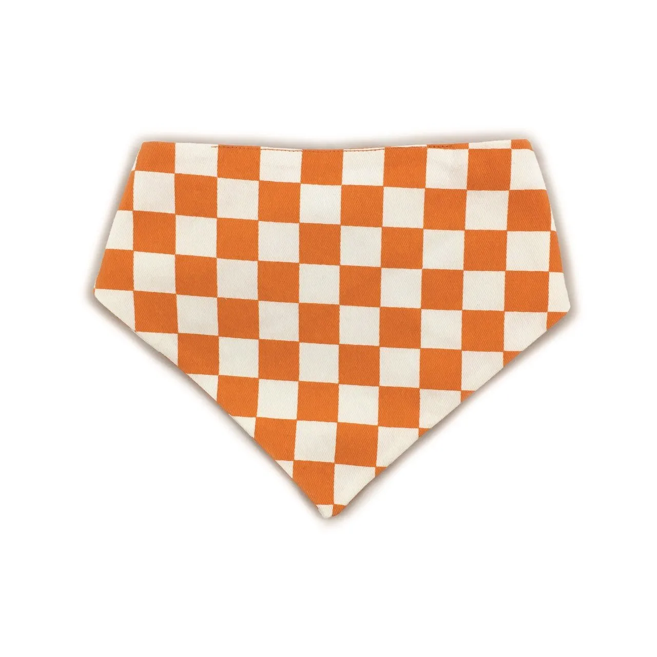 Orange Checkered Reversible Dog Bandana
