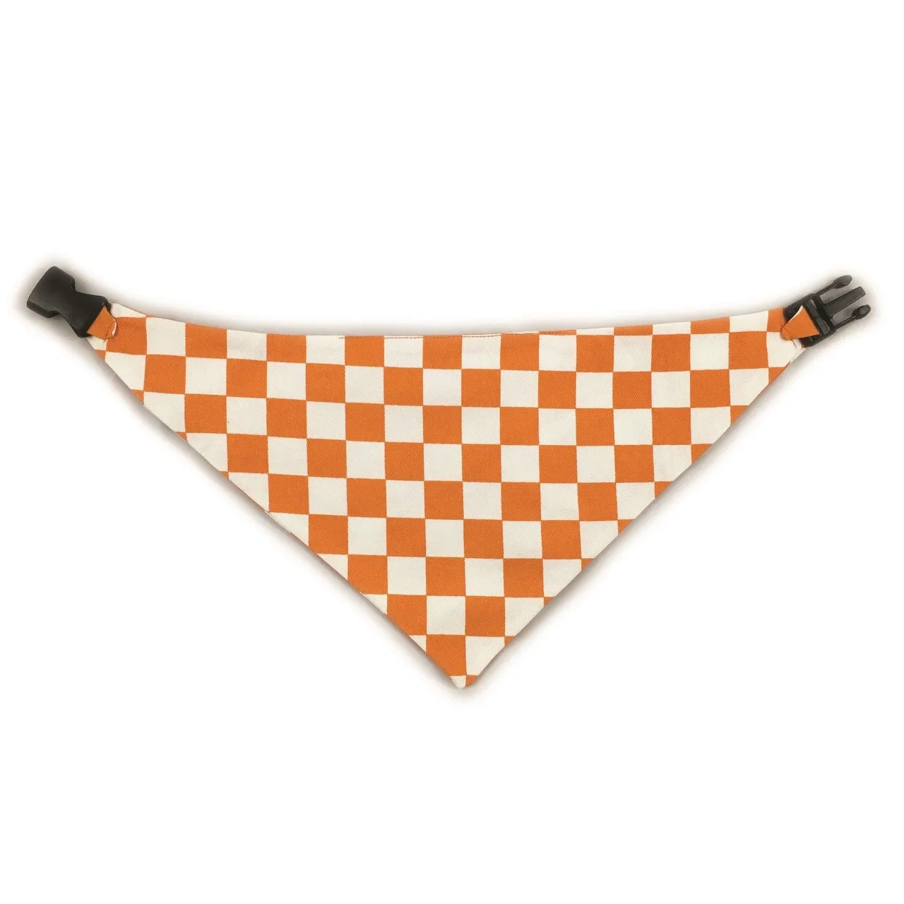 Orange Checkered Reversible Dog Bandana